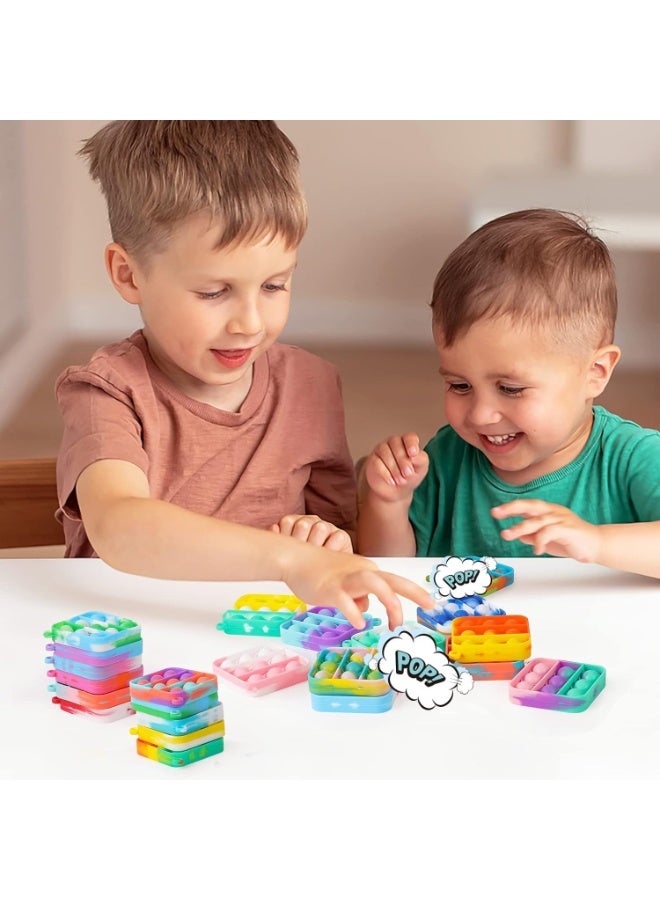 40 Pack Mini Pop Fidget Keychain, Kids Party Favors Fidget Toys Bulk, Its Birthday Party Favors for Kids 4+ Year Small Kid, Classroom Prizes Fidgets It Bubbles Poppers (Random Color) - Image 4